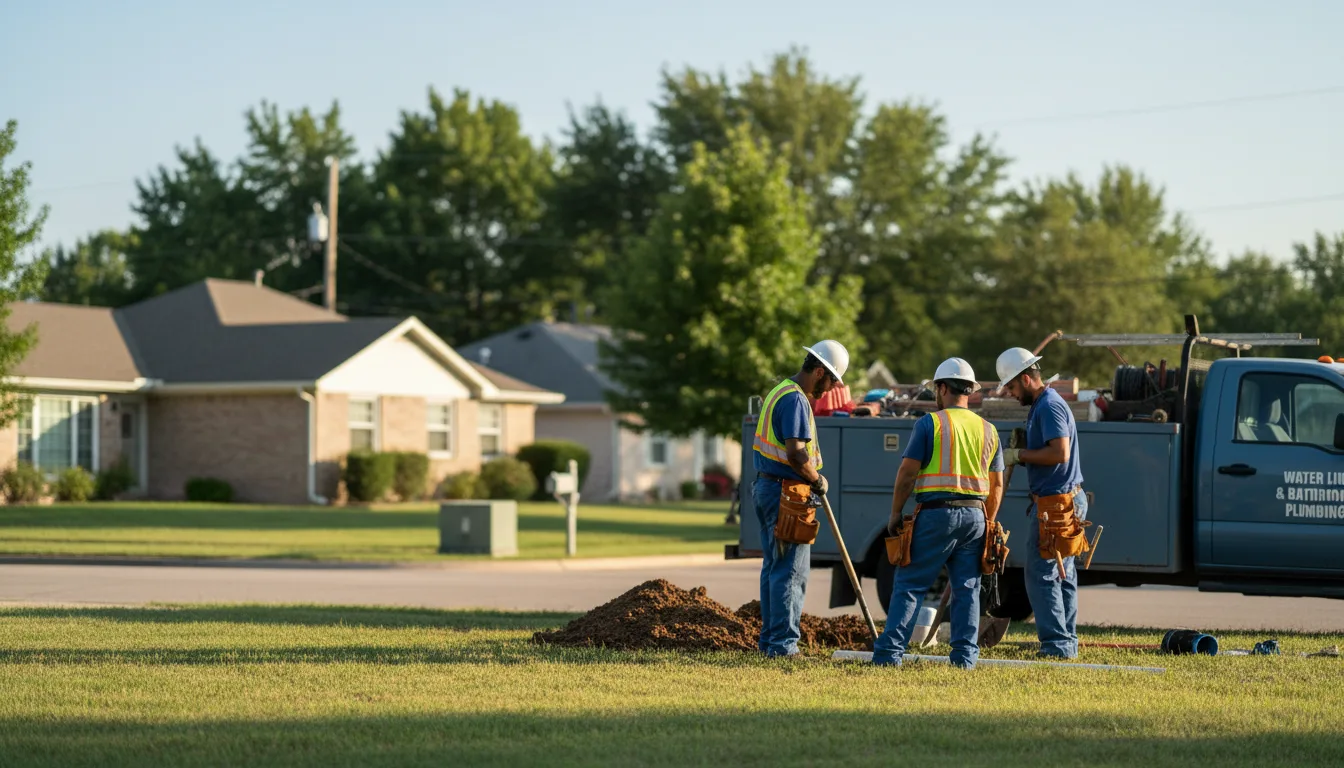 Residential water line and bathroom plumbing service in Inez, TX